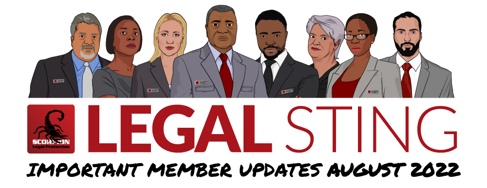 Legal Sting: Important Member Updates