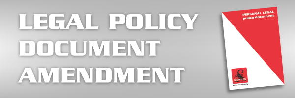 Legal Policy document amendment