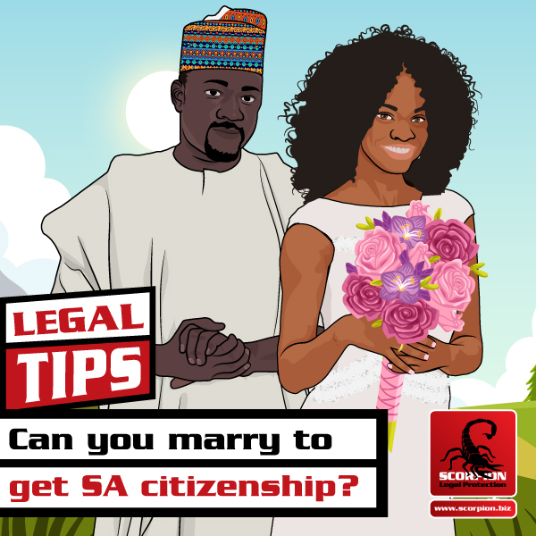 African man marrying South African woman for citizenship