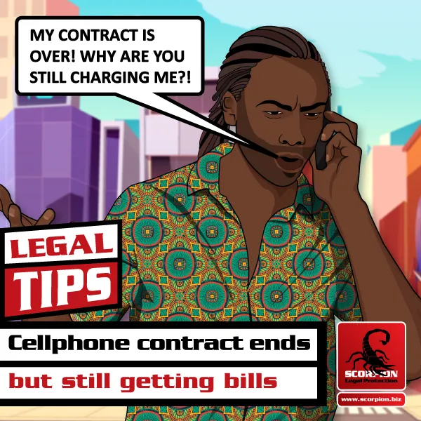 Man arguing over the phone with his cell phone provider about still getting billed despite cancelling contract