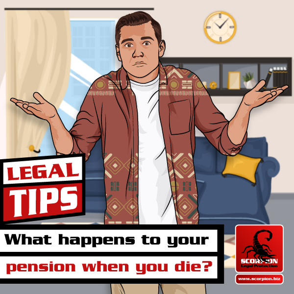Man with arms in the air wondering what happens to his pension when he dies