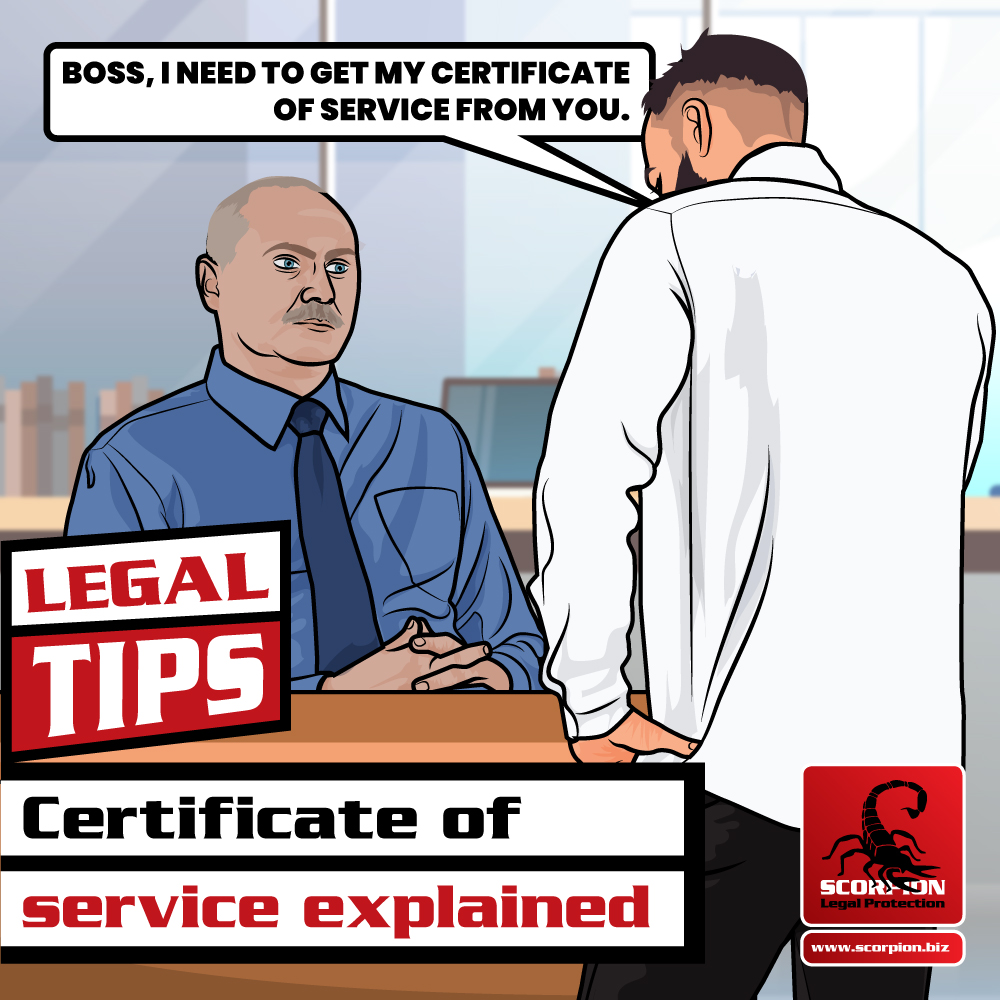 Man talking to employer in the workplace asking for certificate of service