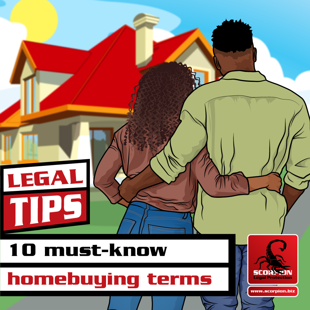 Illustrated happy African couple back view looking at the house they just bought
