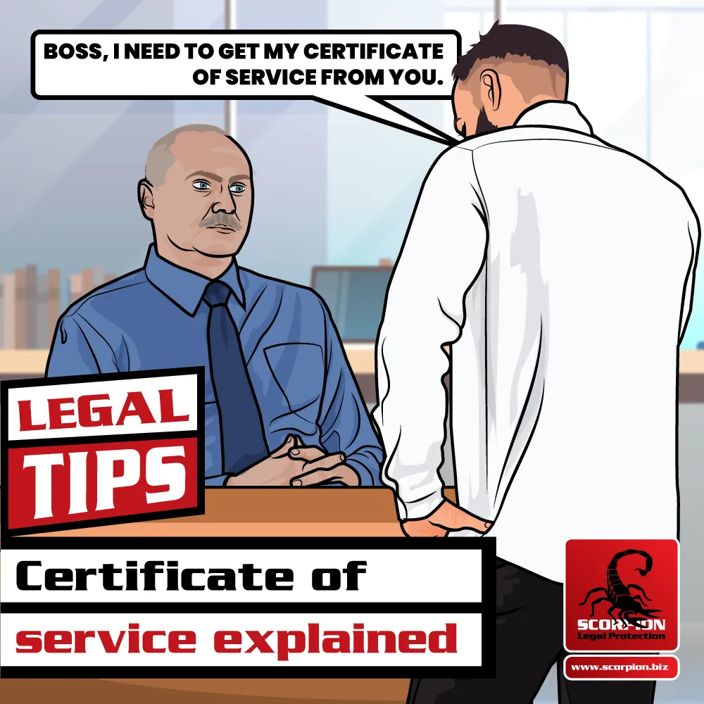 Man talking to employer in the workplace asking for certificate of service