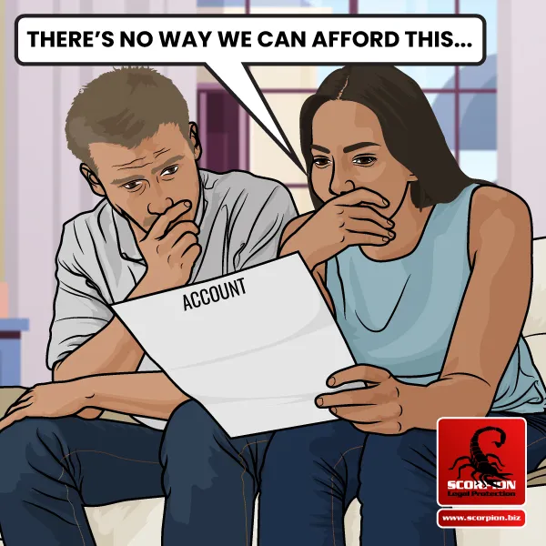 Illustration of financially stressed South African parents