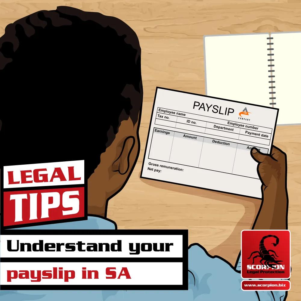 Illustration of man looking at his payslip